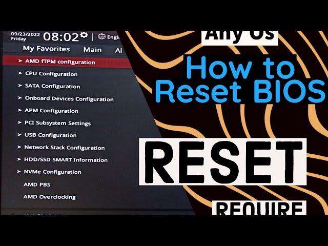 How to Reset Bios Any Asus Motherboard Require