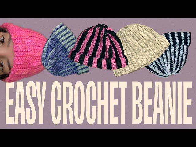 Easy Ribbed Beanie | Crochet Tutorial for Beginners