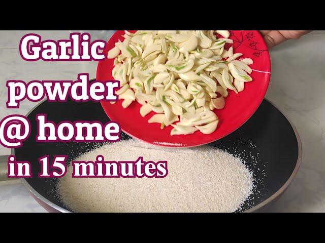 Garlic powder in pan within 15 minutes/ How to make Garlic powder at home  no oven no sundry