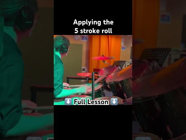 5 stroke roll applied #drumlessons #drumlesson #drummer #drums #drumming #rudiment #johndavies