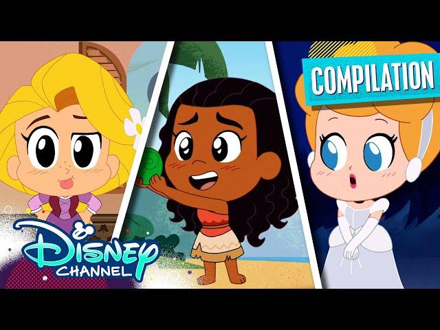 Every Disney Princess Chibi Tiny Tales  | Rapunzel, Moana & MORE! | Compilation | @disneychannel