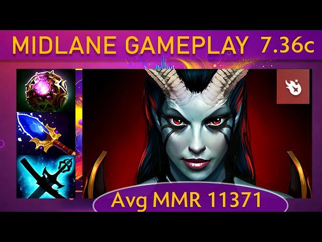 ⭐ 7.36c Queen of Pain |KDA - 21 KP - 59%| Mid Gameplay - Dota 2 Top MMR