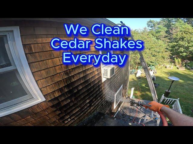 We Clean Cedar Shakes Everyday #softwashing #pressurewashing #woodcleaning