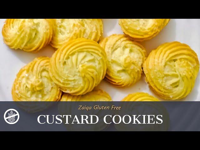 Gluten Free Custard Cookies Recipe | Vanilla Flavour | Zaiqa Gluten Free