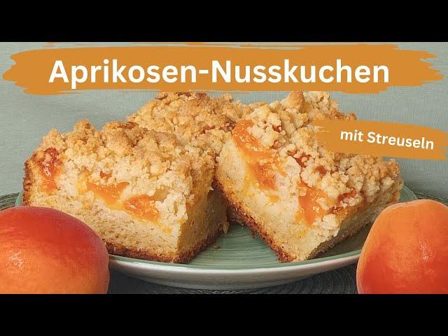 Aprikosen Nusskuchen mit Streuseln