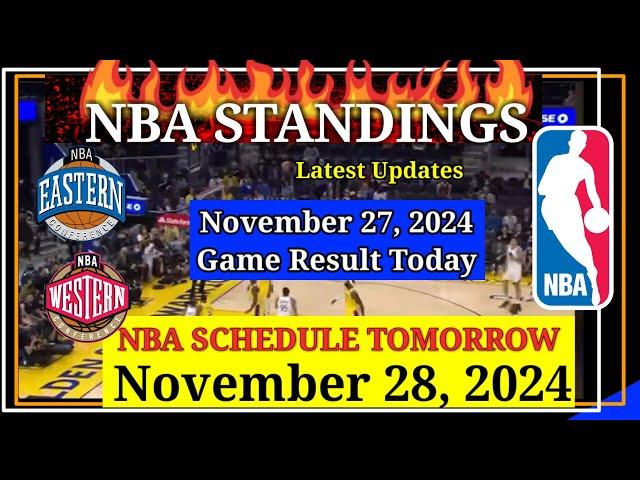 NBA STANDINGS TODAY as of November 27, 2024 | GAME RESULTS | NBA SCHEDULE November 28, 2024