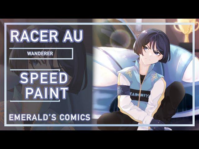 [SPEEDPAINT] "Wanderer - Racer AU" (Genshin Impact Fanart)