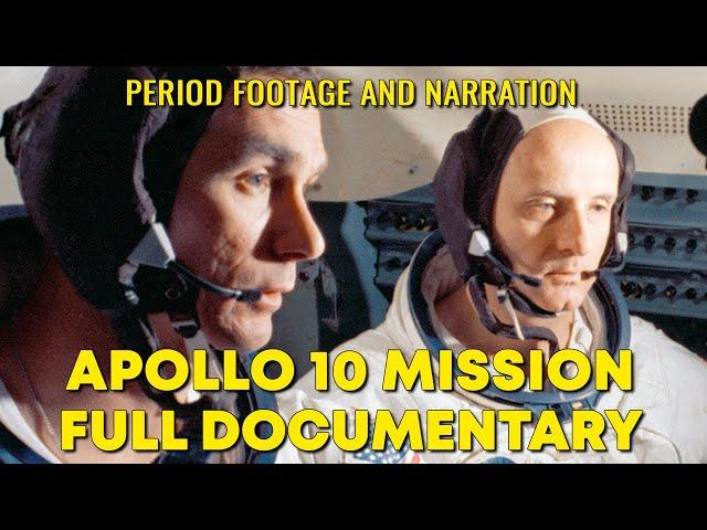 Apollo 10 Full Mission - Historical Narration and Footage, 1969, NASA, Moon, Lunar, HD, AI upscale