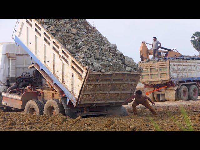 WTF! Construction vs Life Skills Full Process Bulldozer Building Boreder Road Base KOMATSU D61PX