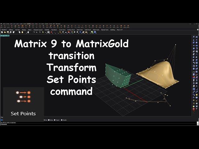 Matrix 9 to MatrixGold Transform Set Points Command