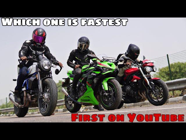 Kawasaki Ninja ZX-6R vs Ducati Cafe Racer 800 vs Triumph Street Triple 675 || Piasa Barbaad 