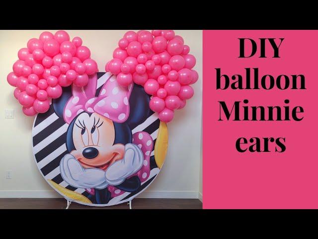Mocsicka Backdrop Review // DIY balloon Minnie mouse/ Mickey mouse ears