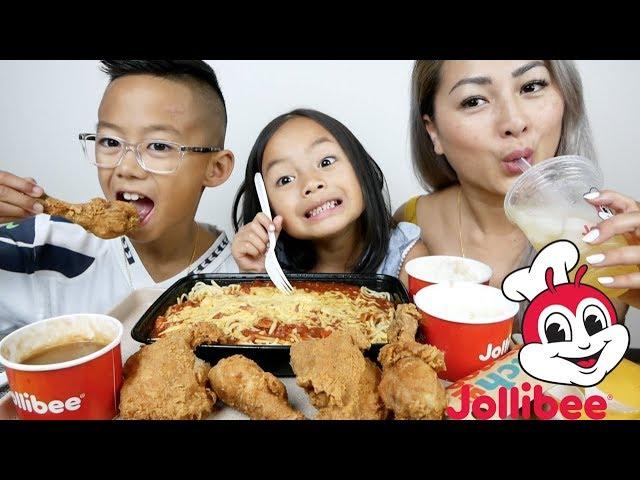 Delicious JOLLIBEE Chicken & Spaghetti | Mukbang | N.E Let's Eat