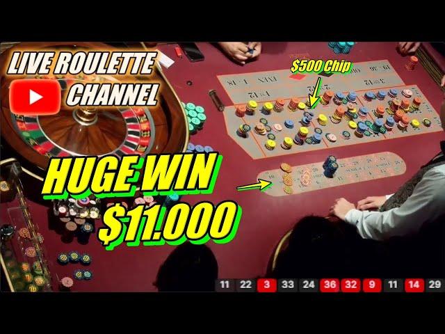  LIVE ROULETTE | HUGE WIN 11.000 In Vegas Casino  500 Chips Bets Sunday Session  2024-07-14