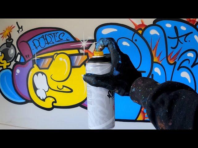 GRAFFITI - Painting Bomb Character in Abandoned place