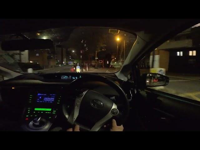 East London to South London. POV driving through Rotherhithe tunnel