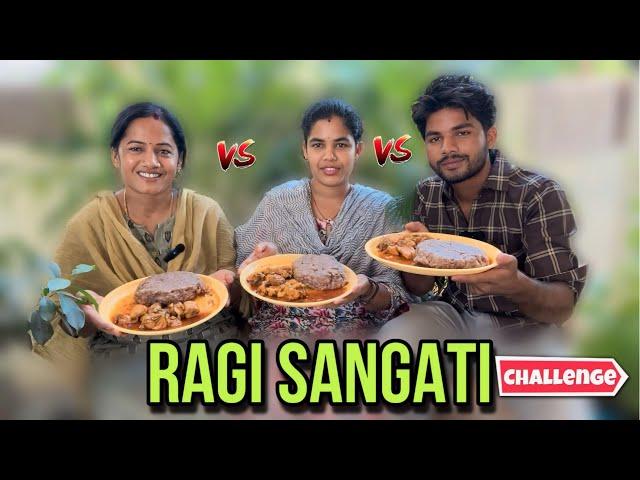 Eating ragi sangati challenge with mom and sis #foodchallenge #funny #youtube