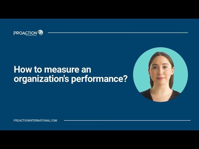 How to measure an organization's performance