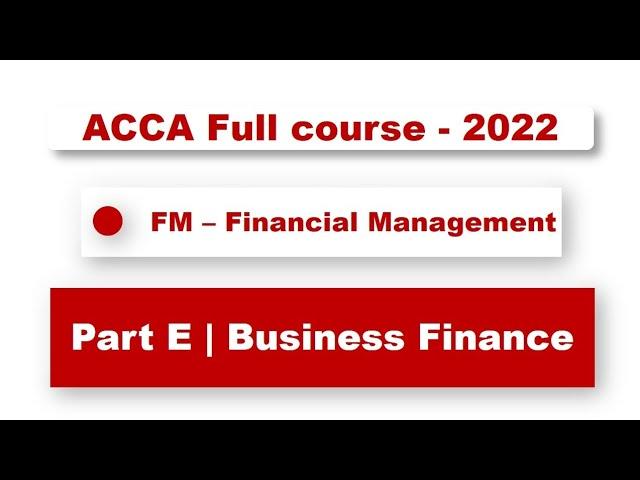 ACCA F9 - Business Finance | @financeskul