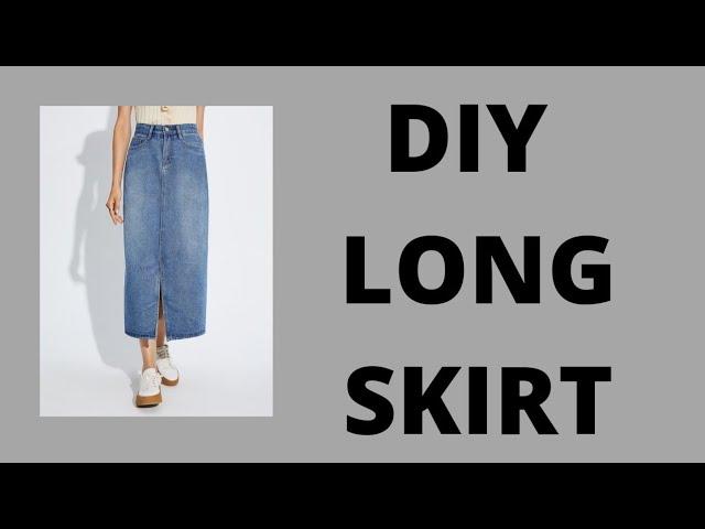 DIY Long skirt form old jeans