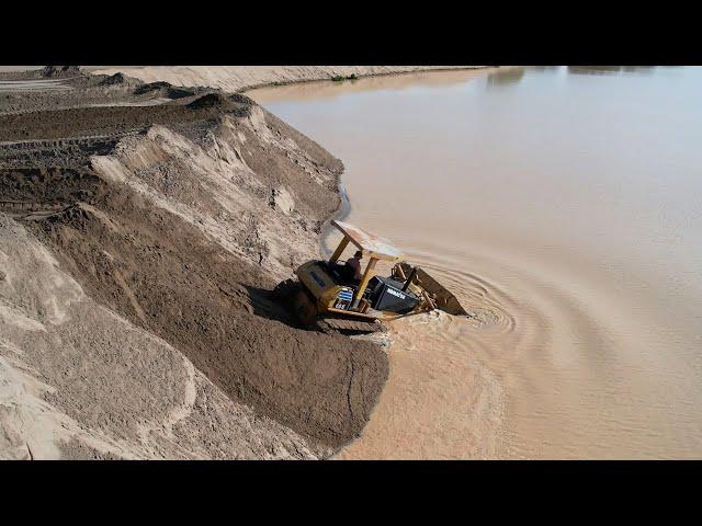 WOW Omg!! Filmed In Person So Wrong Bulldozer Lost Control Mechanic Fail Run Into Deep Water