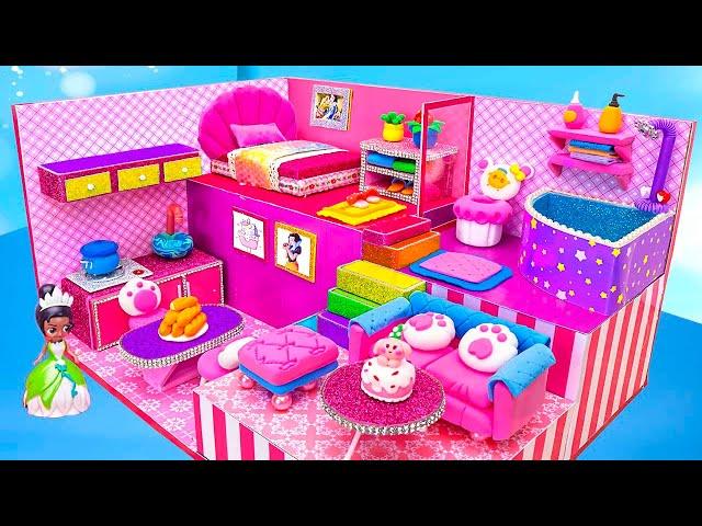 How To Make Beautiful Pink House with Gorgeous Luxury Princess Bedroom | DIY Miniature House
