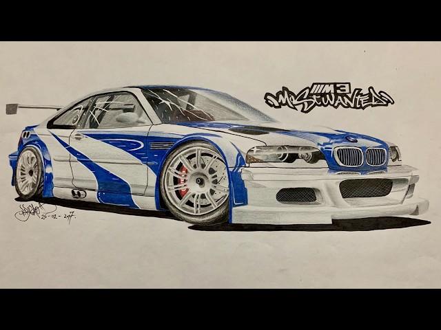 NFS MOST WANTED BMW M3 GTR DRAWING