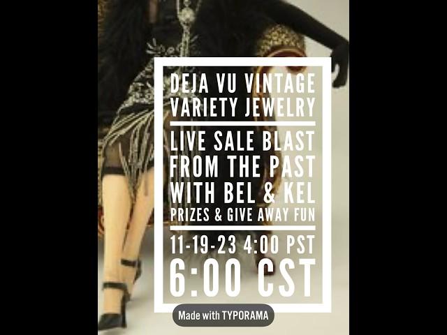 Deja Vu Vintage Variety Jewelry Live Sale with Bel & Kel Prizes & Giveaway Fun 4:00 pst 6:00 cst