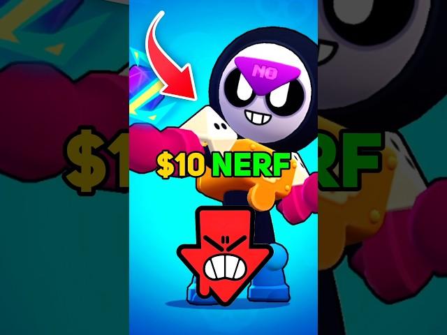 Massive 10$ NERF for Meeple!  #brawlstars #shorts