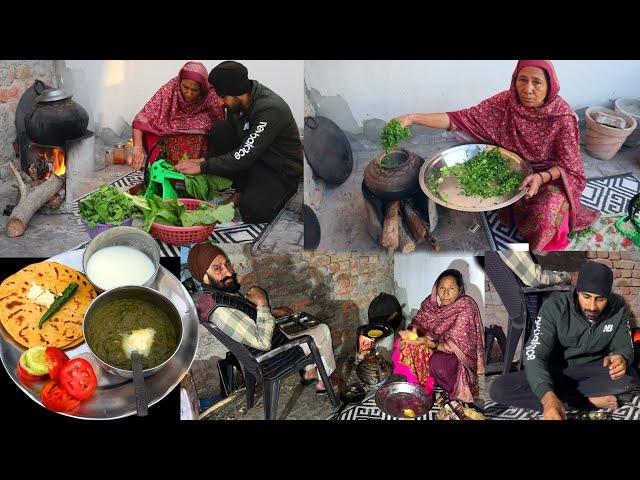 Making Sarso ka Saag in Punjabi Style | Makki ki ROTI, Desi ghee, Dahi, Maza aa gya | Jass Vlogs