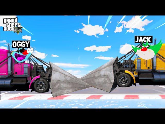 OGGY AND JACK DOING DOUBLE TROUBLE FACE TO FACE CHALLENGE (GTA 5 Funny Moments)