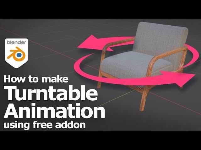 Blender 4 Turntable Animation Tutorial using free addon to move 360 camera rotation