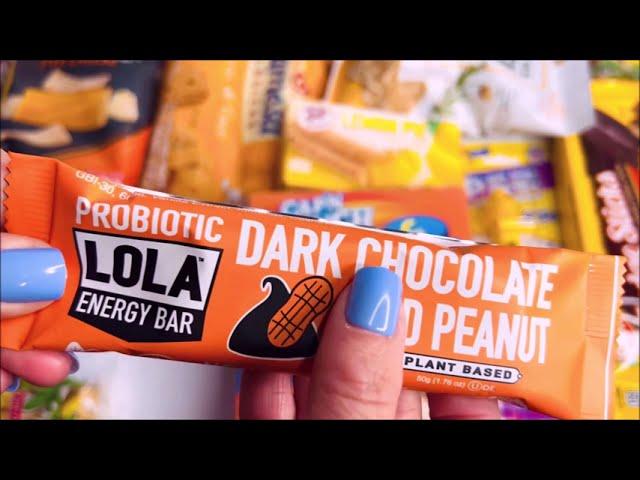 OPENING NEW YUMMY HEALTHY SNACK LOLA Energy Bar Dark Chocolate and Peanut Plant based Bar