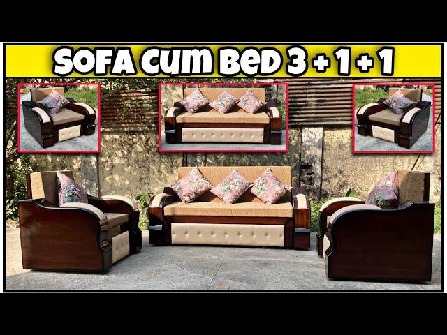 3+1+1 New Wooden Sofa Cum Bed available at Best Price #shorts #sofacumbed #youtubeshorts