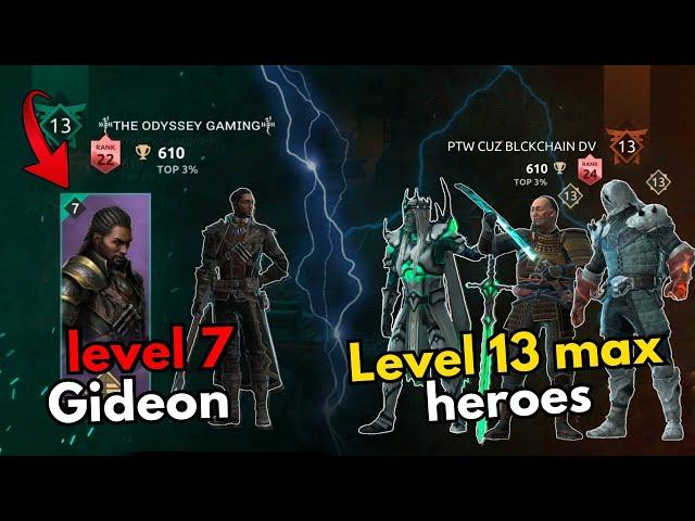 How powerful is Lord Gideon ?  Low level Lord Gideon vs Max level Heroes️ || Shadow Fight 4 Arena