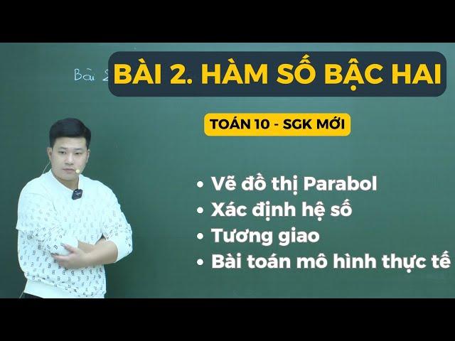 BÀI 2. HÀM SỐ BẬC HAI (FULL DẠNG) | Toán 10 SGK mới | Thầy Phạm Tuấn