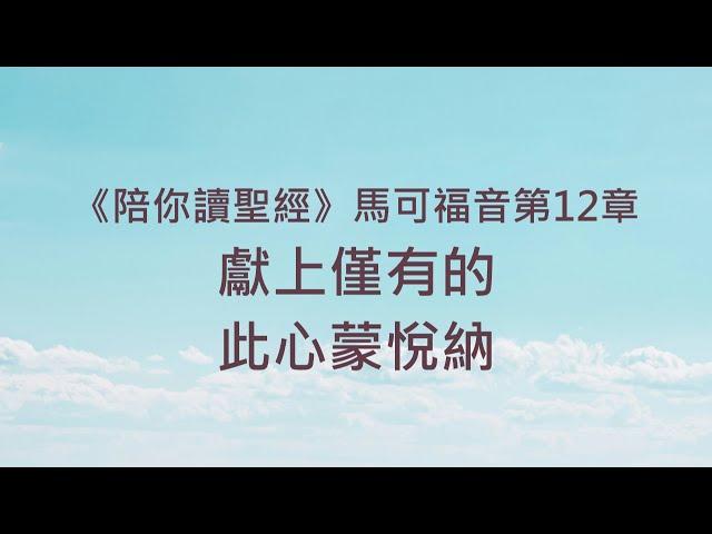 獻上僅有的，此心蒙悅納《馬可福音12》｜陪你讀聖經2