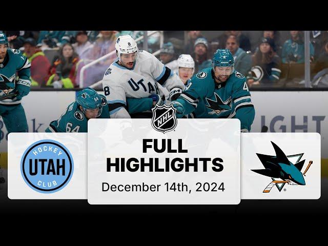 NHL Highlights | Utah Hockey Club vs. Sharks - December 14, 2024