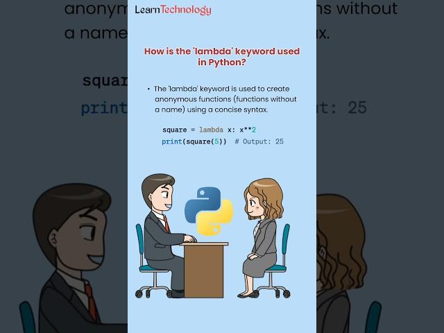 Lambda keyword in Python | Python interview questions | #pythontutorial #interview #lambda