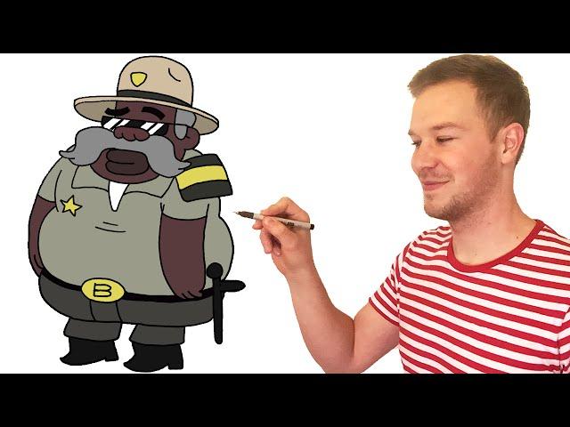 How to Draw Sheriff Blubs from Gravity Falls Characters Preview