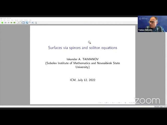 Iskander Taimanov: Surfaces via spinors and soliton equations