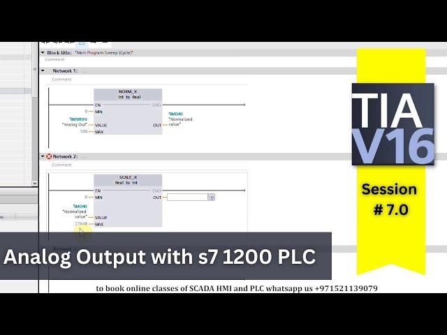 TIA Portal session #7.0 Analog Output with S71200 PLC and TIA PORTAL