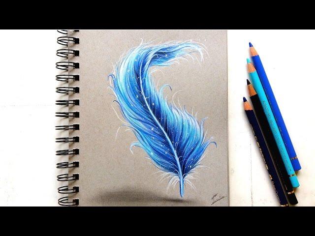 Colored pencil drawing - Fantasy feather! | Leontine van vliet