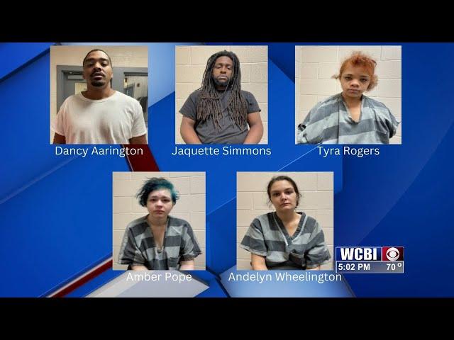 Five people arrested in connection with felony drug possession