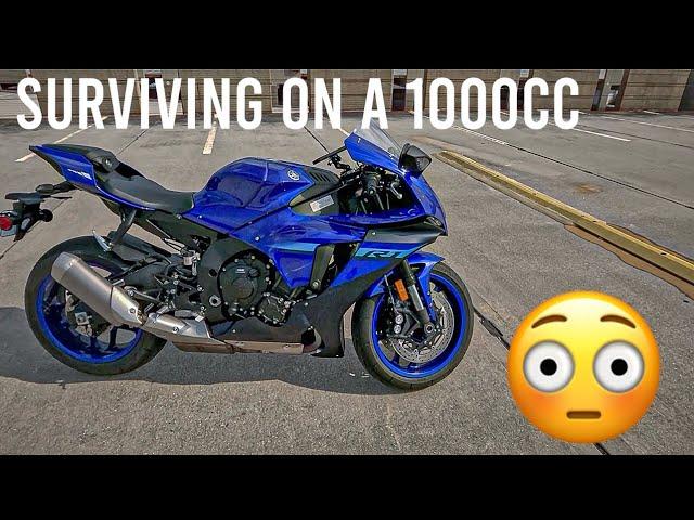 How I survived my first week on a 1000cc Motorcycle | + Beginner (POV) | Yamaha R1
