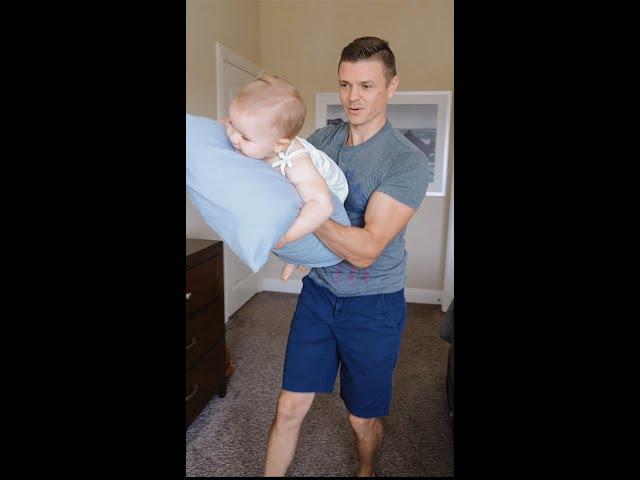 Pillow Flight with Daddy #cute #baby #daddy