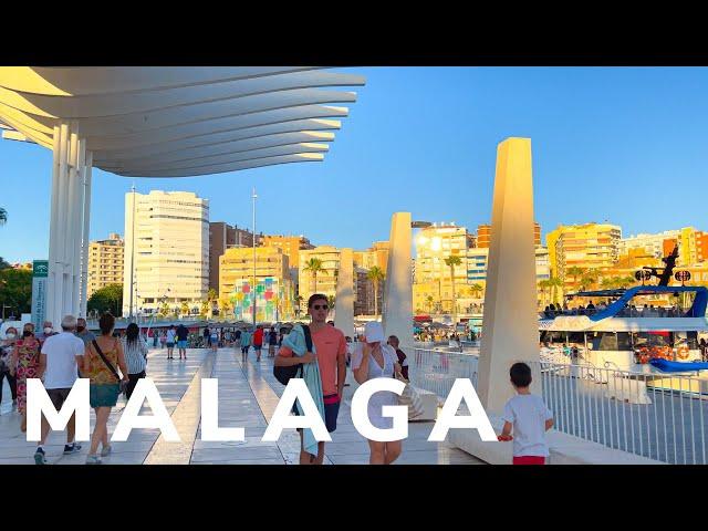 4K Walk Málaga Paseo del Muelle Uno Pablo Ruiz Picasso Spain  Walking Tour With Captions