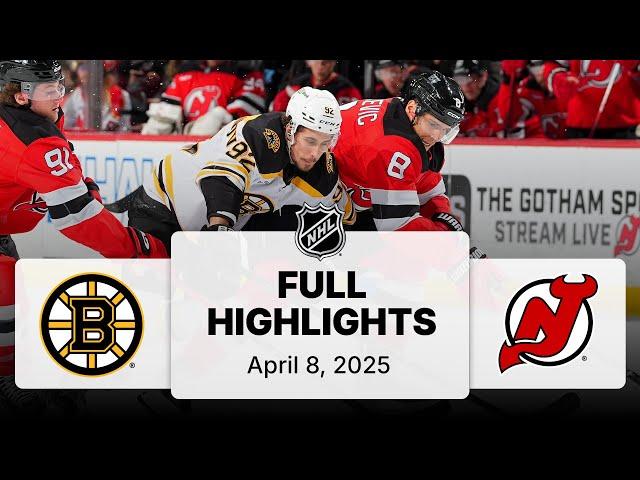 NHL Highlights | Bruins vs. Devils | April 08, 2025