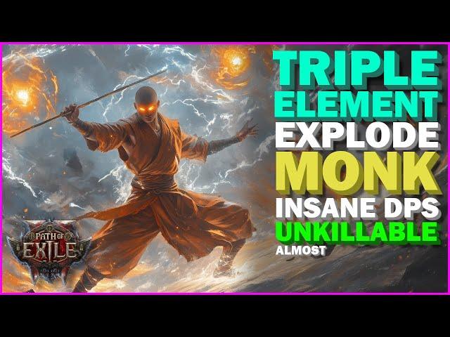 Path Of Exile 2 - The Mostly Unkillable Monk! Chaos Inoculation Storm Wave Monk! End Game Build!