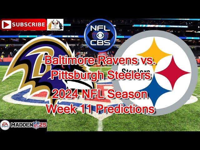 Baltimore Ravens  vs. Pittsburgh Steelers | 2024 NFL Season Week 11 | Predictions Madden NFL 25